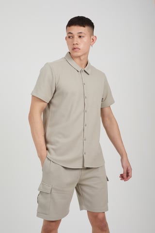 Pale Green 'Cadby' Short Sleeve Textured Shirt