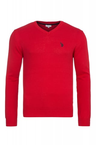 U.S. Polo Assn. V-Neck Pullover in Red