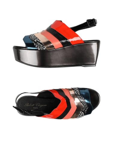 Robert Clergerie Black Kid Leather Sandals