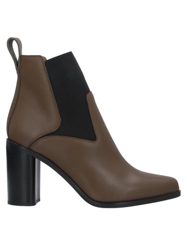Chloe Khaki Leather Ankle Boots