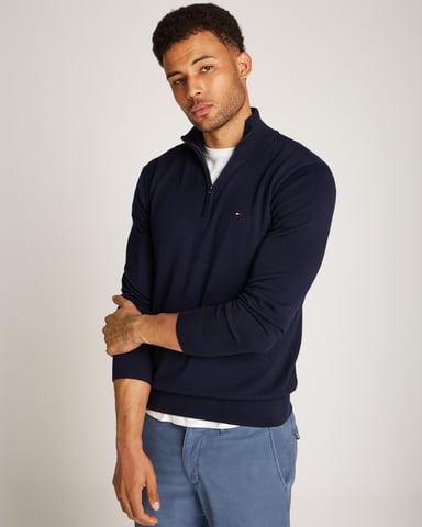 Tommy Hilfiger Essential Cotton Mens Half Zip Mock Sweatshirt