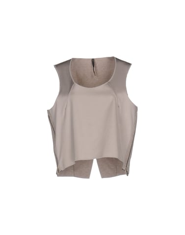 Manila Grace Dove Grey Satin Top
