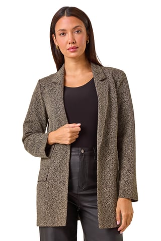 Longline Textured Jersey Blazer