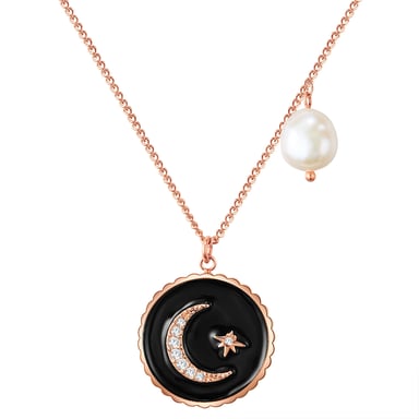 Necklace stainless steel rose gold freshwater cultured pearl white preciosa white Valero Pearls