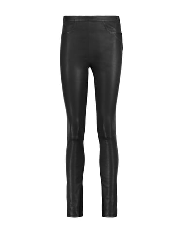 Maje Black Lambskin Leather Trousers