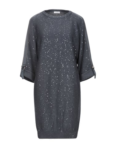 Brunello Cucinelli Dark Blue Cashmere Sequinned Dress