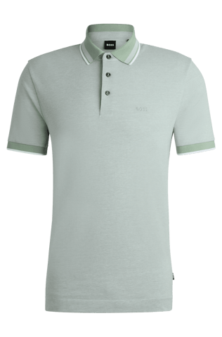 Hugo Boss Logodetails Oxford Piqué Poloshirt in Groen