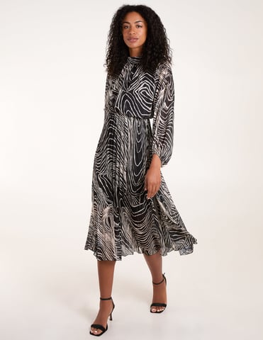 High Neck Pleated Dress