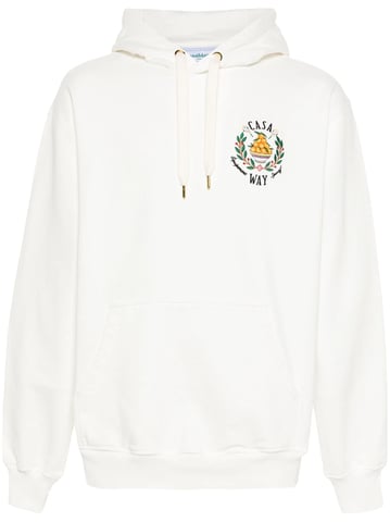 Casablanca Casa Way Bowl of Oranges Geborduurde Hoodie in Wit