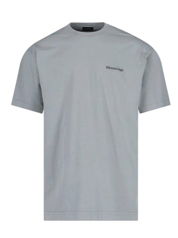 Balenciaga BB-logo geborduurd oversized T-shirt in grijs