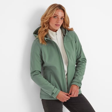 Keld Womens Softshell Hooded Jacket - Light Forest