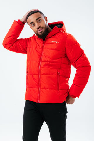 Hype Red Luxe Short Line Men's Padded Jacket