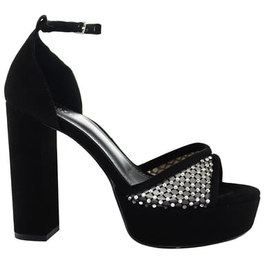 Ted Baker Bexins Crystal Mesh Dames Zwart Platform Sandalen