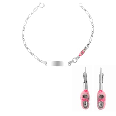 Orphelia 'Megane' Kinder 925 Sterling Zilveren Set: Armband + Oorbellen - Zilver SET-7136