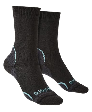 Bridgedale - Womens Hiking Lightweight Boot Socks - Graphite / Mint