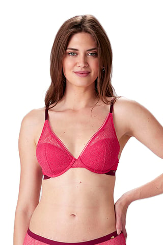 Delicate Lace Underwired T-Shirt Bra - Watermelon