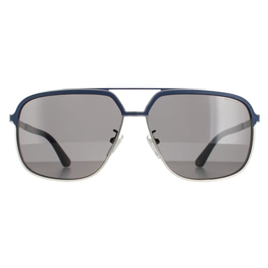 Police zonnebril spla58c record 3 0579 mat palladium en donkerblauw blauw grijs