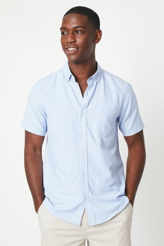 Oxford Fine Stripe Short Sleeve Shirt