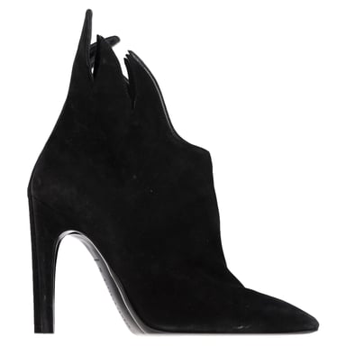 Bottega Veneta Flame Heeled Ankle Boots in Black Suede