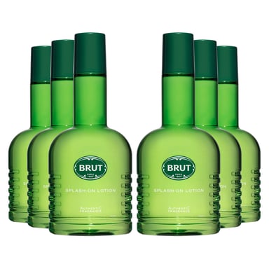 Brut Splash-On Body Lotion with Original Fragrance for Men 200ml, 6-Pack