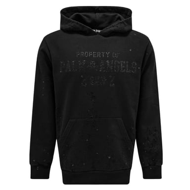 Palm Angels beschadigde logo zwarte hoodie