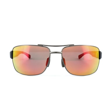 HUGO BOSS Zonnebril 0801 YQD 7H Mat Donker Ruthenium Grijs Rood Spiegel Gepolariseerd Oleofobisch