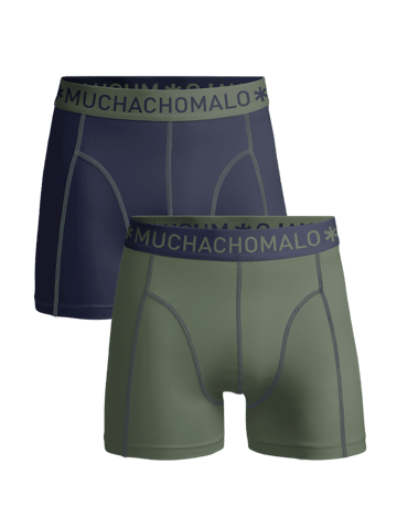 Muchachomalo Men 2-pack boxer solid/solid Navy/Green XXXL