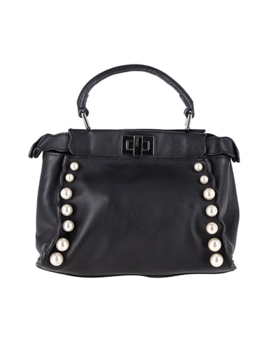 Fendi Mini Peekaboo Pearl Tote Bag in Black Calfskin Leather