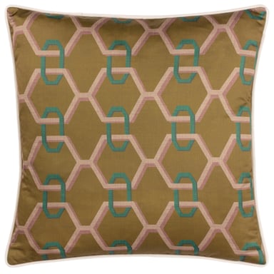 Paoletti Carnaby Ketting Geometrisch Satijn Polyester Gevulde Kussen