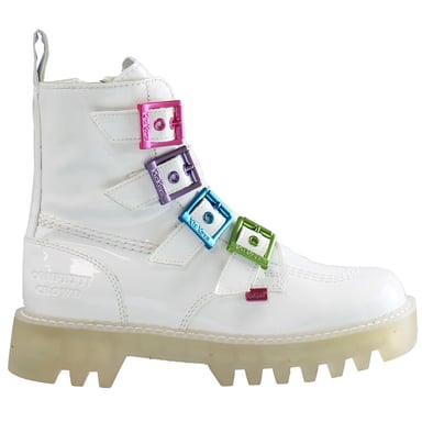 Kickers x Confetti Crowd Kizzie Hogere Dames Wit Laarzen