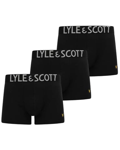Lyle & Scott - Set van 3 boxershorts met satijnen tailleband in zwart