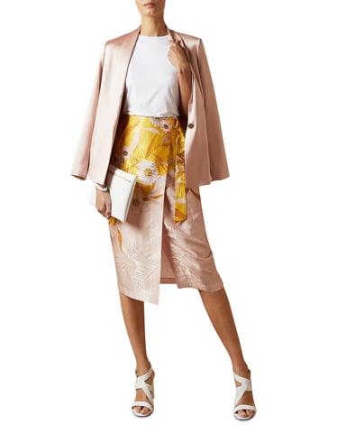 Ted Baker Hesper wikkelrok met Cabana-print, geel