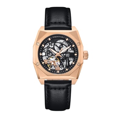 Heritor Automatic Elliott leren band horloge