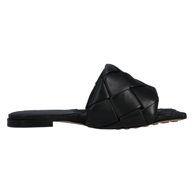 Bottega Veneta Lido Platte Sandalen zwart