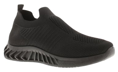Apache Womens Chunky Trainers Knit Effect Sky Slip On black