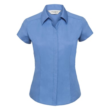 Russell Collectie Damesmuts Polycotton Makkelijk te onderhouden Gepast Poplin Shirt (Bedrijfsblauw)