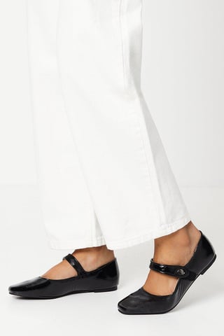 Paulette Square Toe Mary Jane Ballet Flats