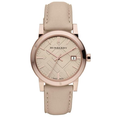 Burberry BU9109 Rose Gold Tone Beige Check Dial dameshorloge