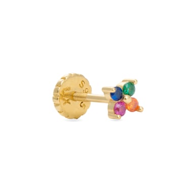 Piercing Luxenter, Phanvi Sterling Zilver 925 en Multicolour Zirkonia afgewerkt in 18 karaat geel goud