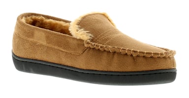 Heren heren mannelijk microvezel suedette tan bruin comfort mocassion