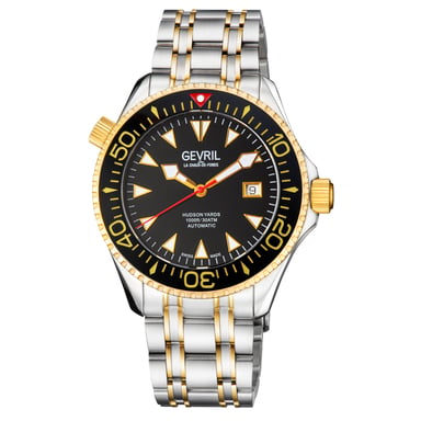 Gevril Heren Hudson Yards zwarte wijzerplaat two tone horloge