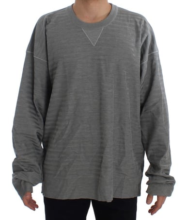 Dolce & Gabbana Heren Grijze Crewneck Pullover Zijden Trui