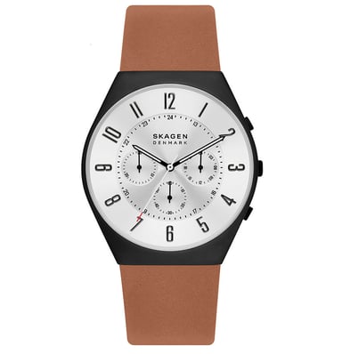 Skagen Grenen Chronograph Heren Horloge Bruin SKW6823
