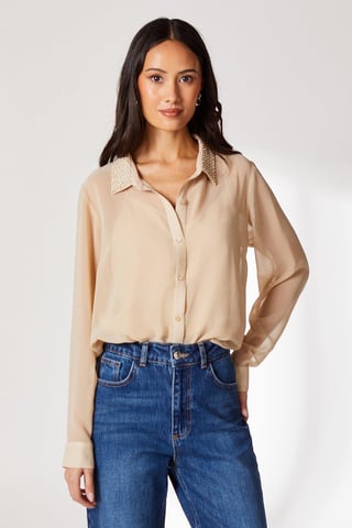 Embellished Collar Shirt