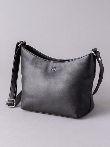 Fornside Small Leather Cross Body Bag in Black