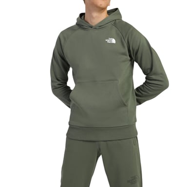 The North Face Mens Raglan Red Box Pullover Hoodie Green