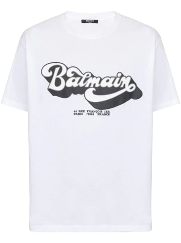 Balmain T-shirt met logoprint uit de jaren 70 in wit