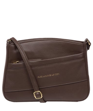 'Helena' Hot Fudge Nappa Leather Cross Body Bag
