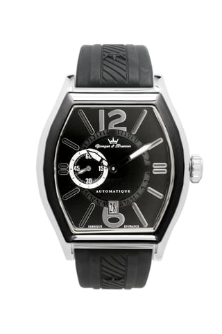 Yonger Black Dial with Silver Case Watch