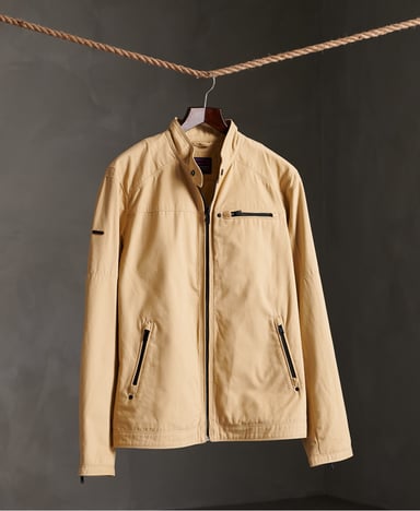 SUPERDRY Bikerjack van koolstofkatoen